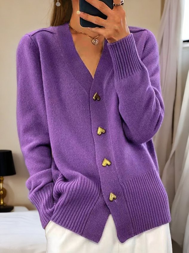 Line Cardigan med hjerteformede knapper
