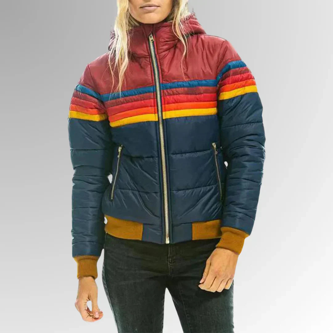Taylor  Elegant og komfortabel retro stribet quiltet jakke