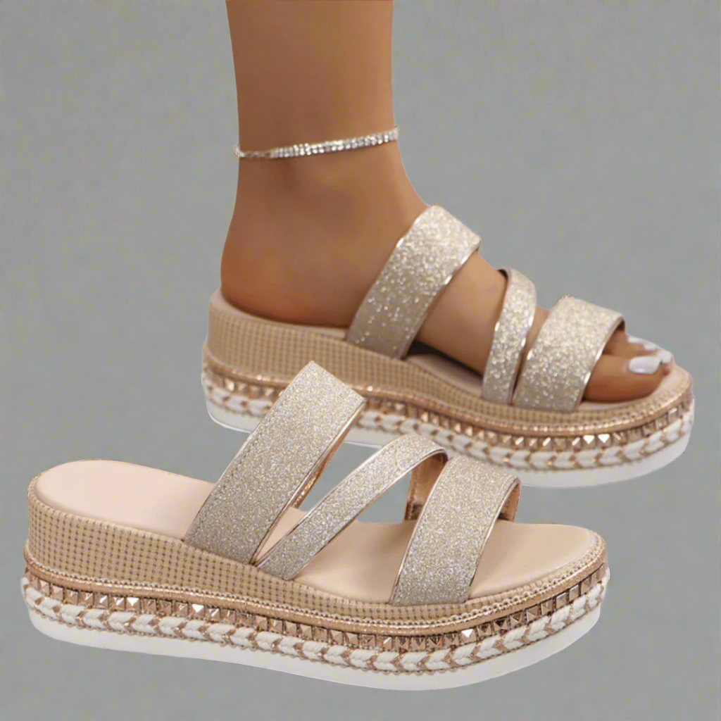 Helga Komfortable Wedge Sandaler i Premium Materiale