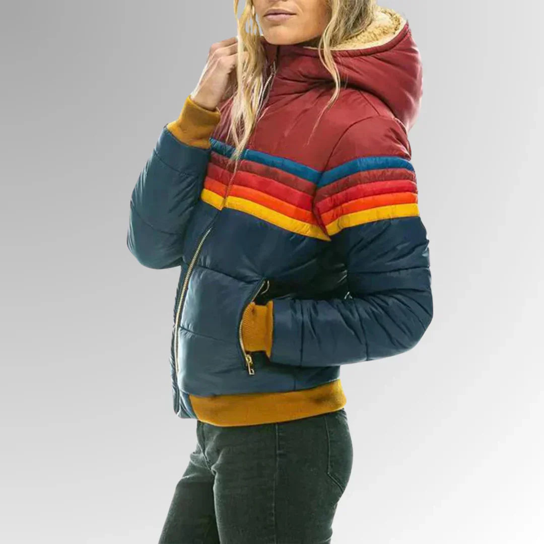 Taylor  Elegant og komfortabel retro stribet quiltet jakke