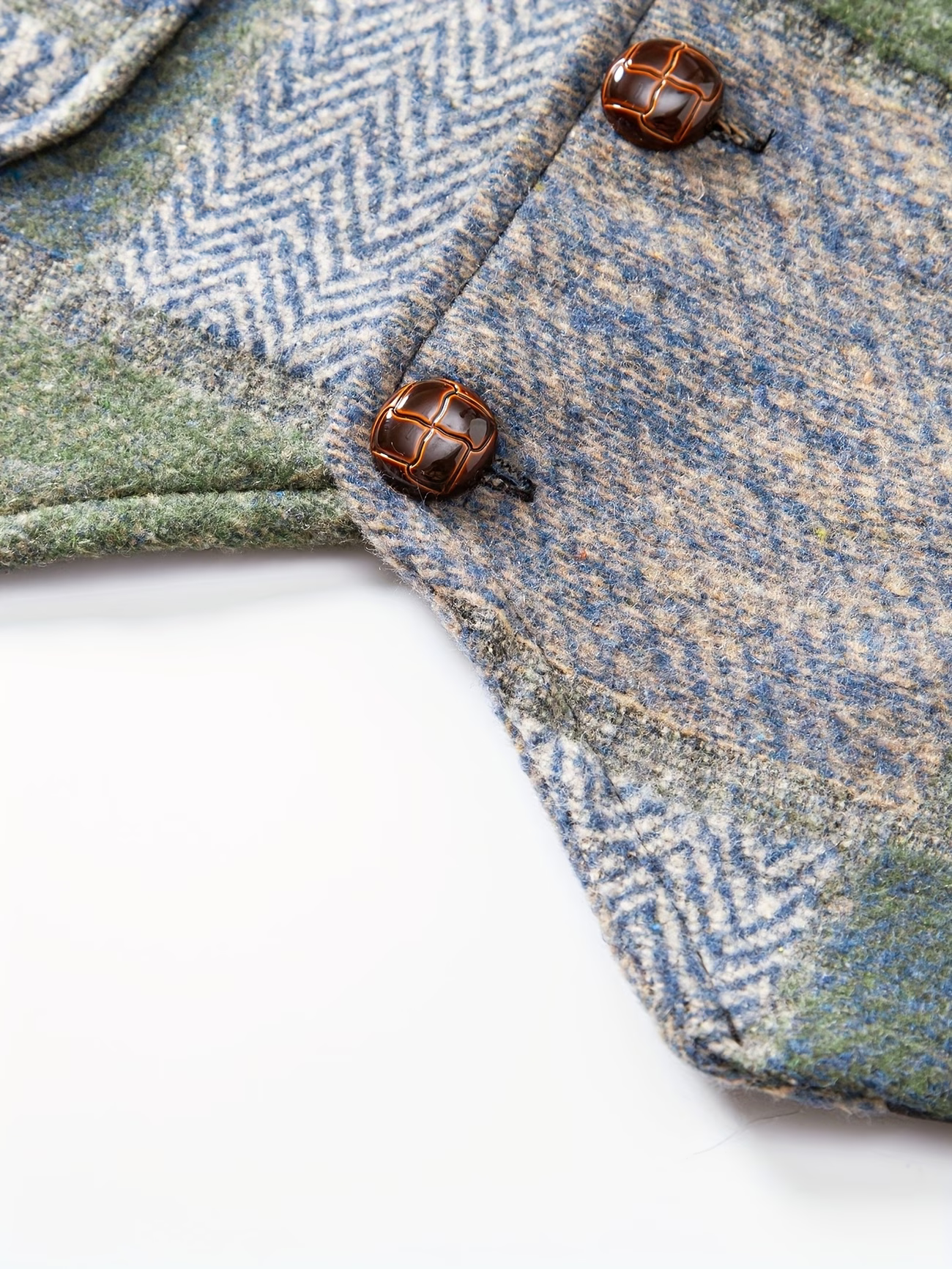 RAVNHOLM Tweed-vest med sildebensmønster