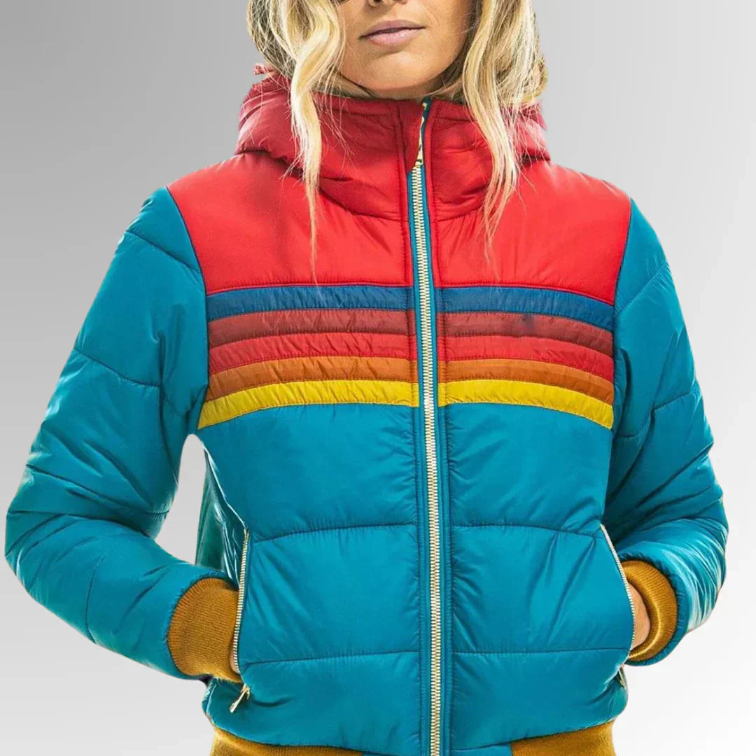 Taylor  Elegant og komfortabel retro stribet quiltet jakke