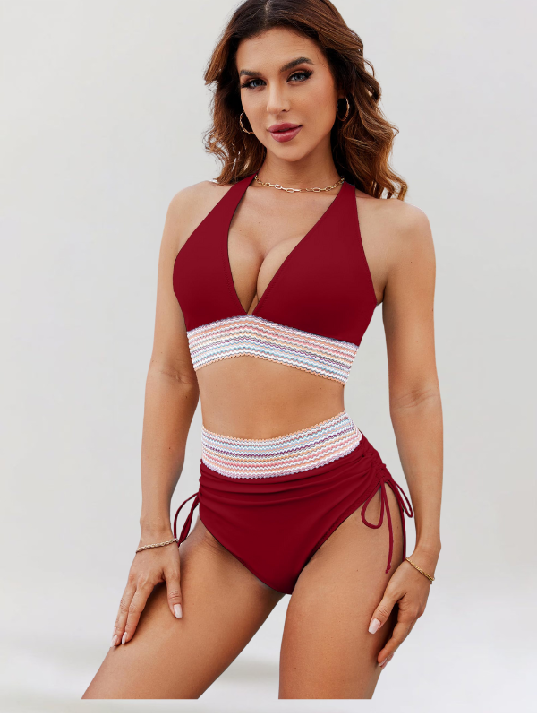 Lucy  Bikini Sæt med Mavekontrol og Høj Talje