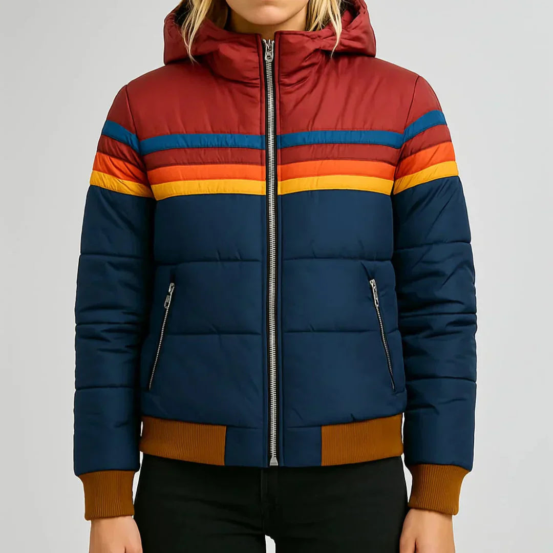 Taylor  Elegant og komfortabel retro stribet quiltet jakke