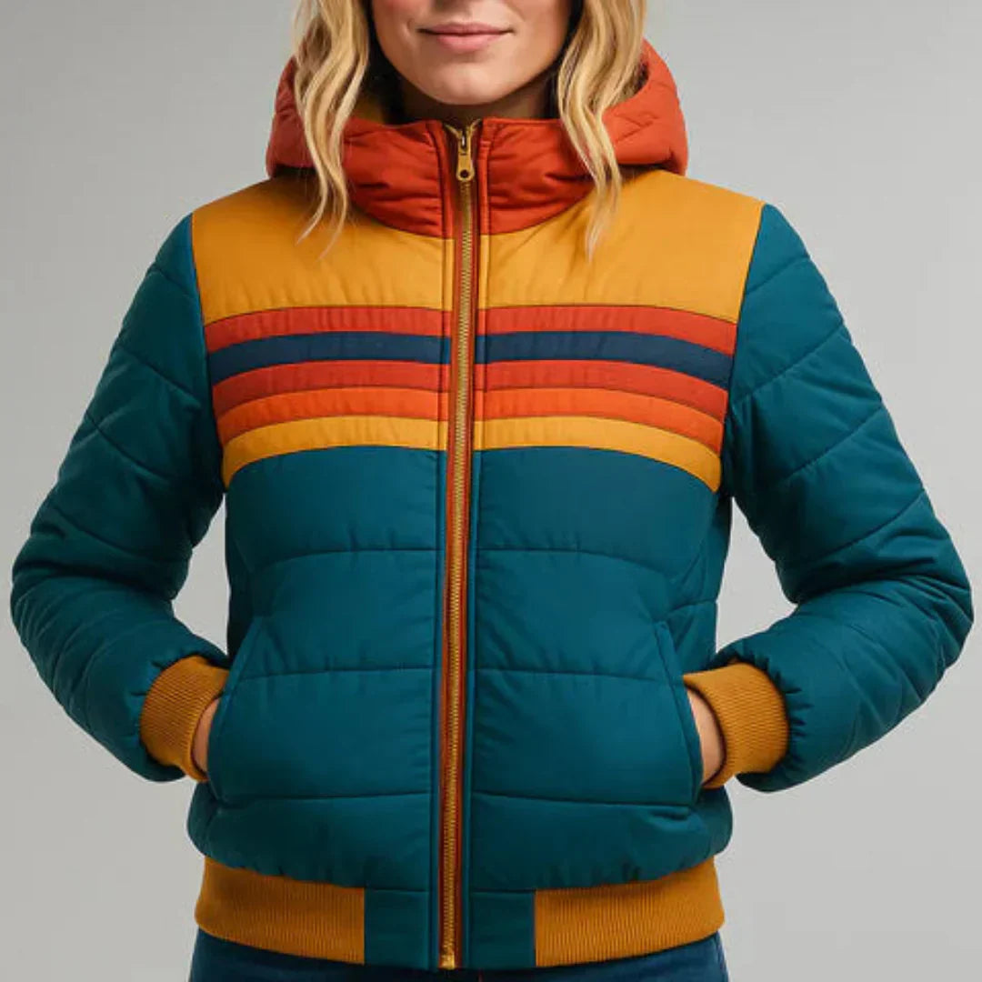 Taylor  Elegant og komfortabel retro stribet quiltet jakke