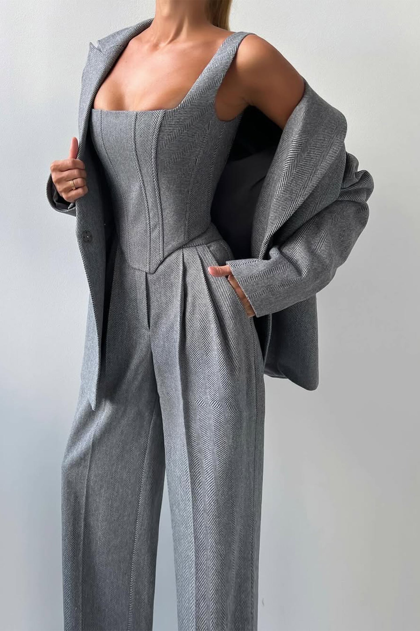 Grace  Tre-delt sæt med dobbeltknappet blazer