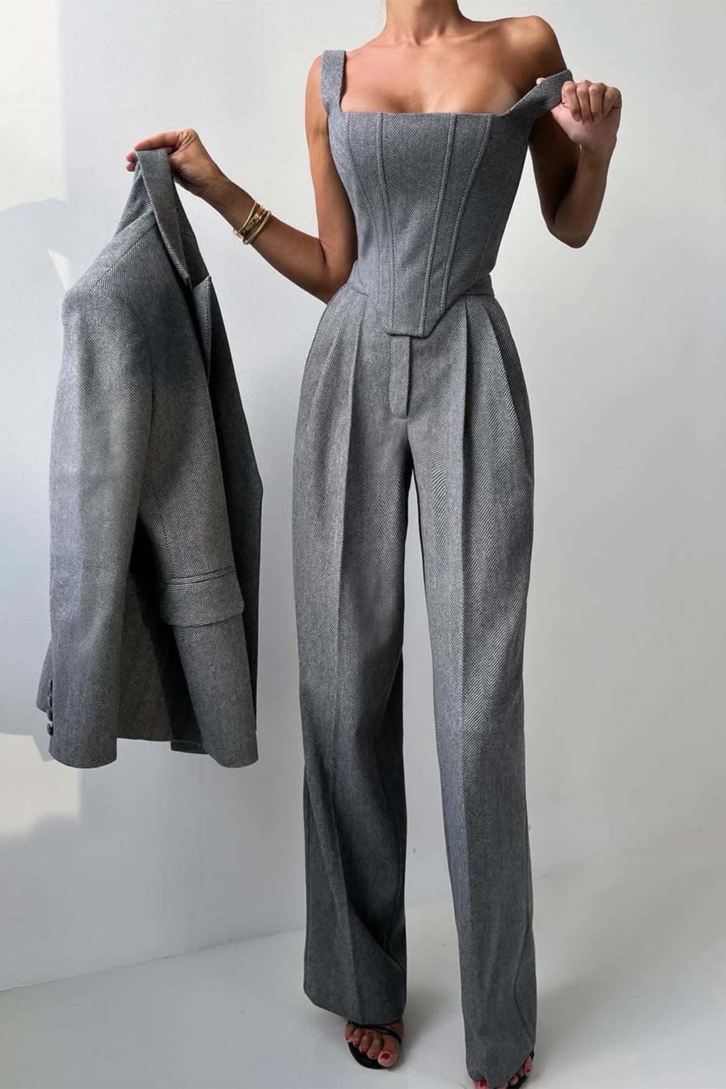 Grace  Tre-delt sæt med dobbeltknappet blazer