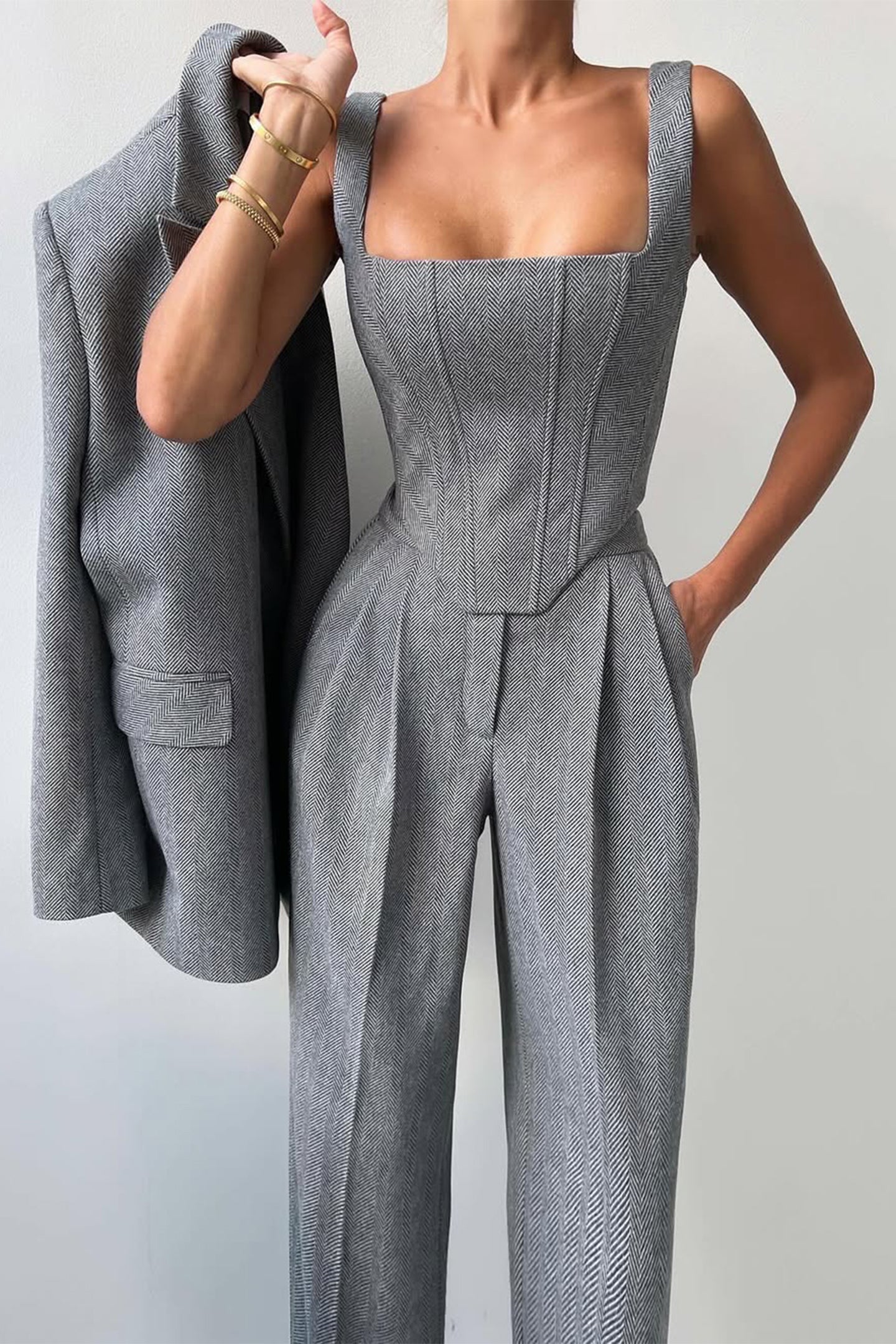 Grace  Tre-delt sæt med dobbeltknappet blazer