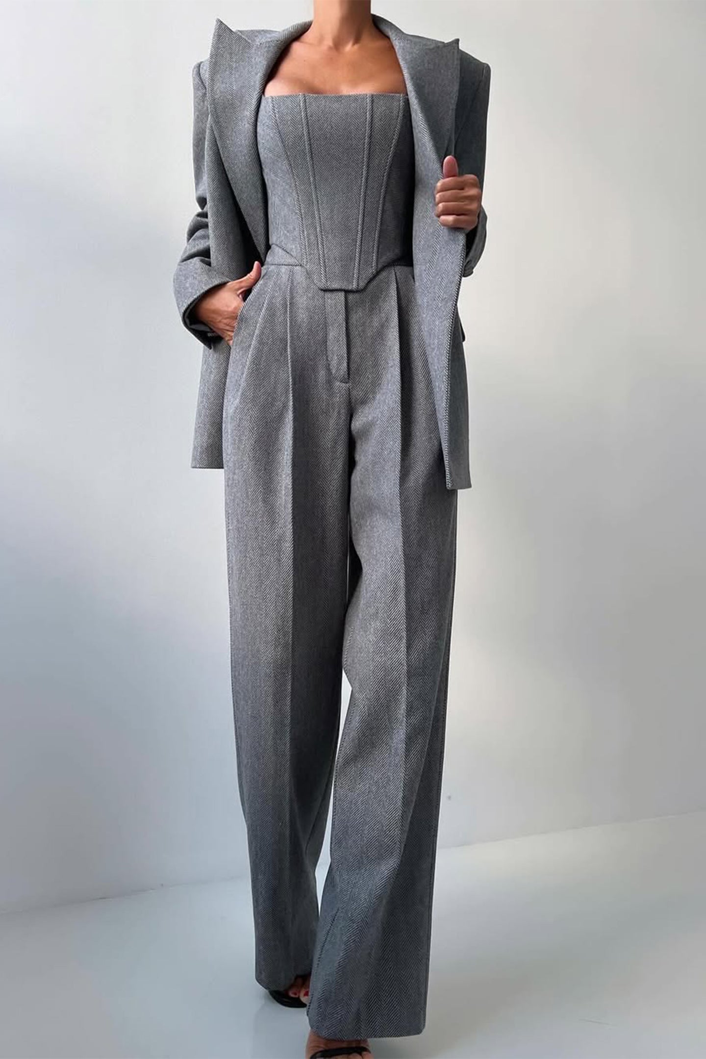 Grace  Tre-delt sæt med dobbeltknappet blazer