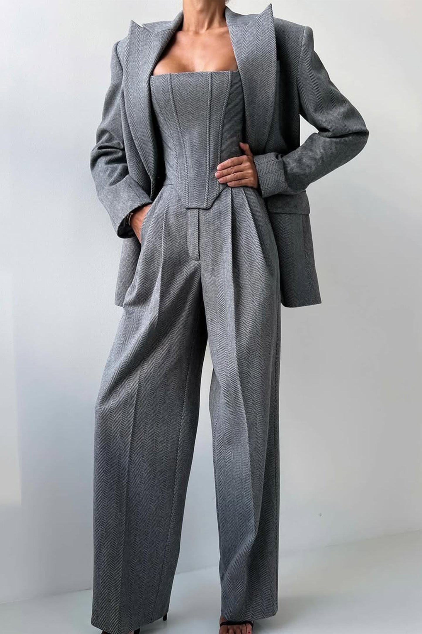 Grace  Tre-delt sæt med dobbeltknappet blazer