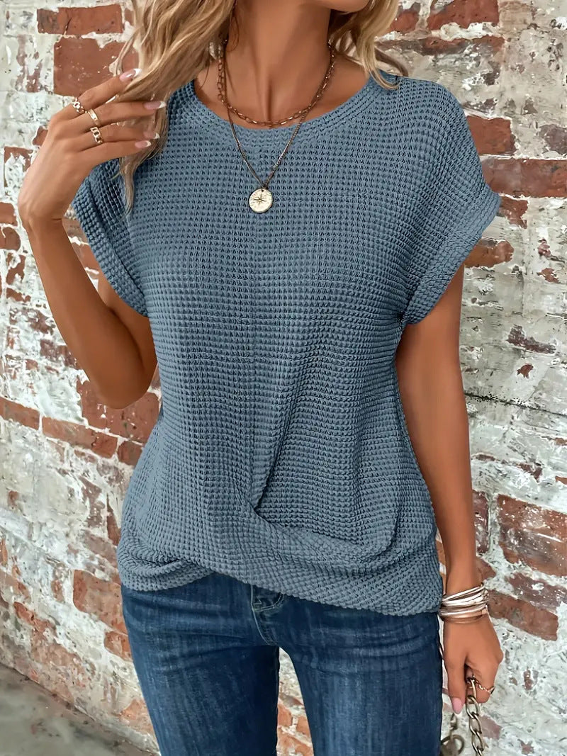 Ellis  Elegant bluse med rund hals