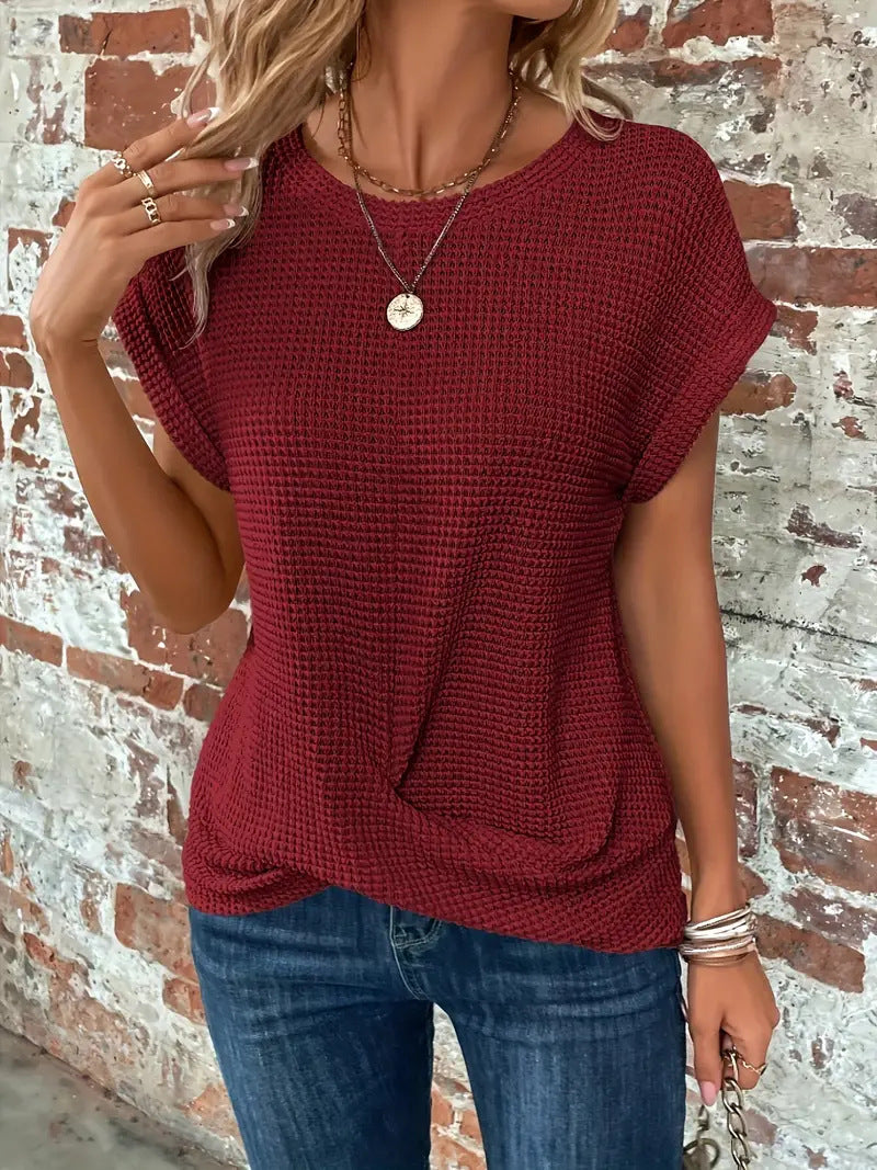 Ellis  Elegant bluse med rund hals