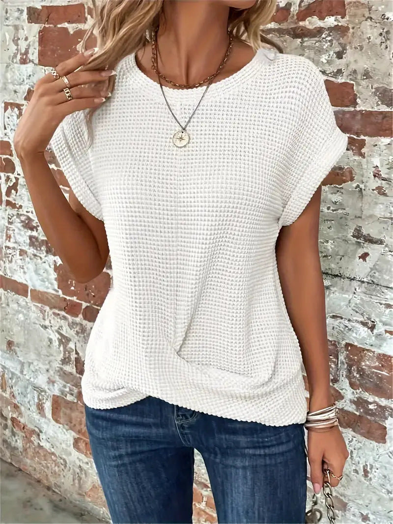Ellis  Elegant bluse med rund hals