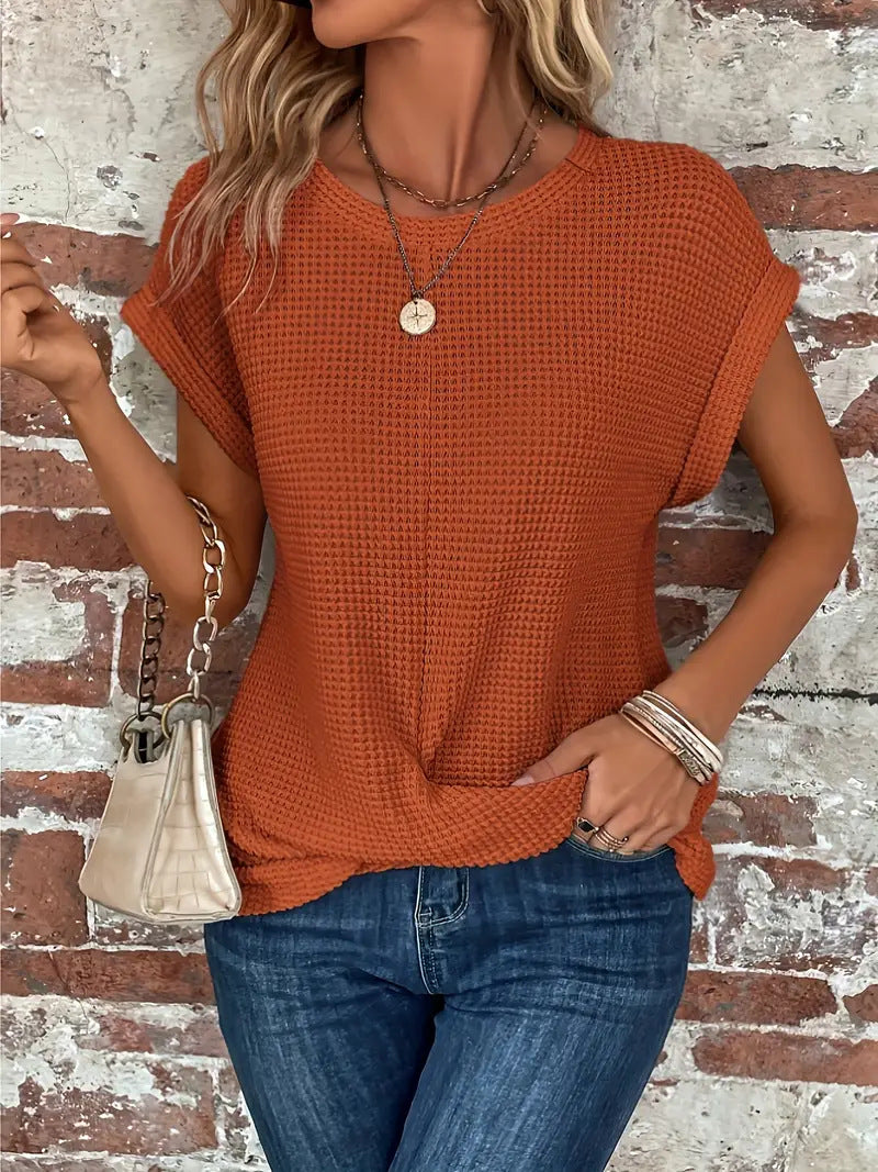 Ellis  Elegant bluse med rund hals