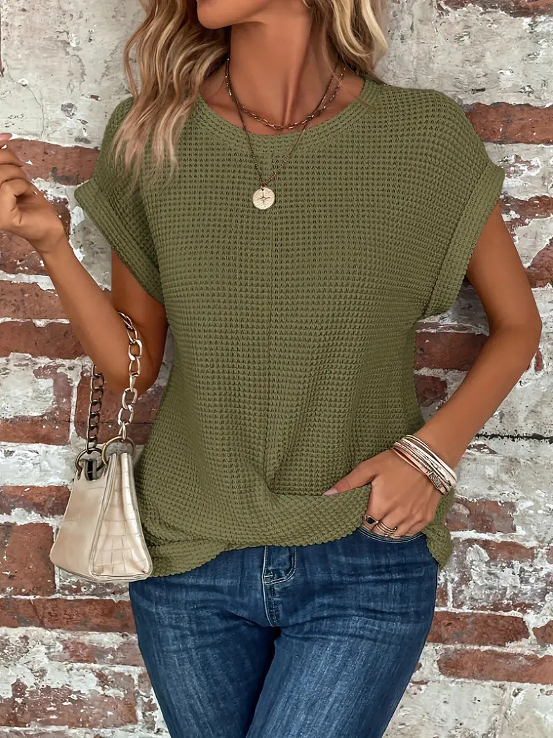 Ellis  Elegant bluse med rund hals