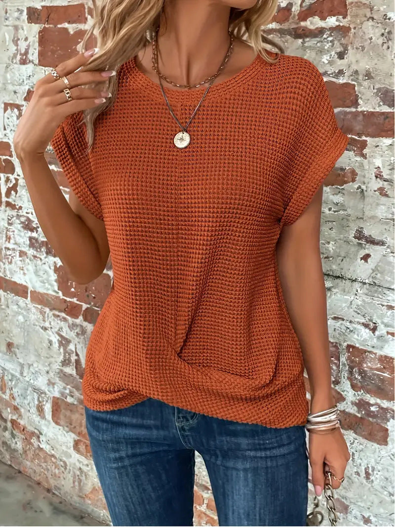 Ellis  Elegant bluse med rund hals