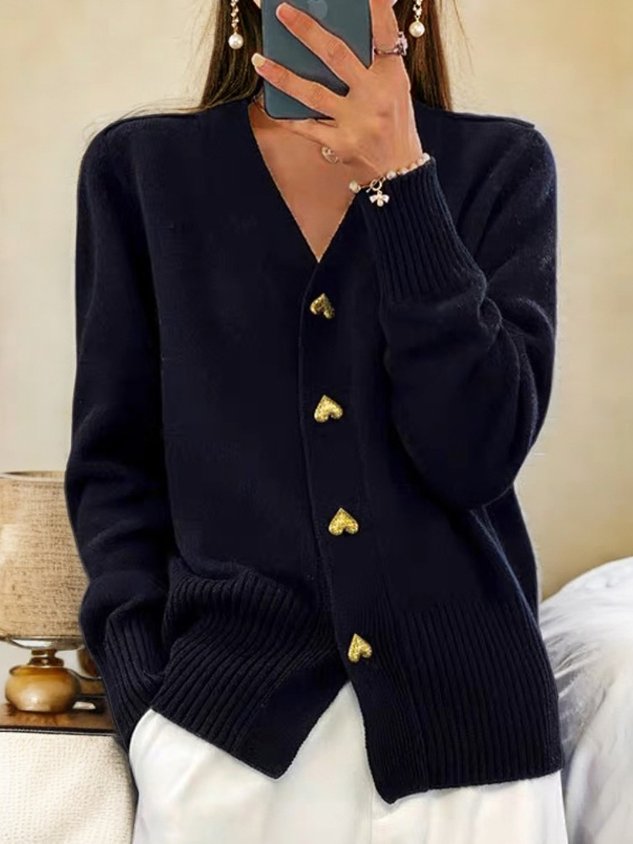 Line Cardigan med hjerteformede knapper
