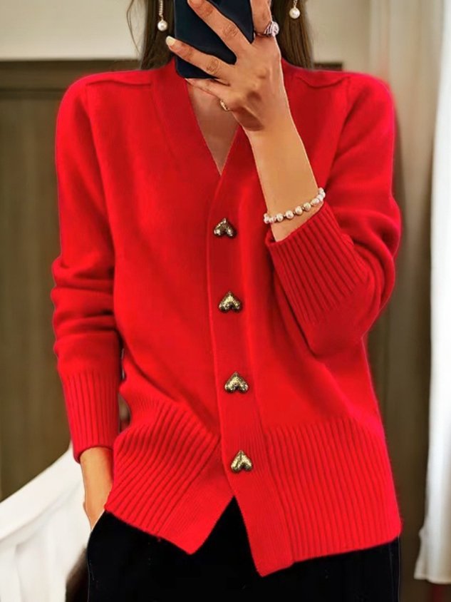 Line Cardigan med hjerteformede knapper